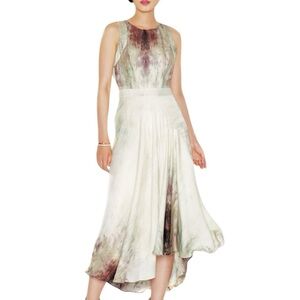 RACHEL ROY Sleeveless Asymmetrical Watercolour Dress Cut Out Zipper Soze 10